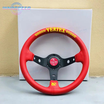 Universal Racing 13inch Vertex Leather Modified Performance Deep Dish Tuning Sport Steering Wheel