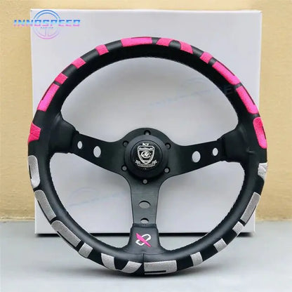 Universal Racing 13inch Vertex Leather Modified Performance Deep Dish Tuning Sport Steering Wheel