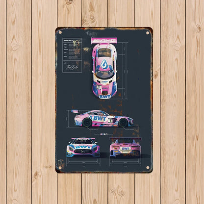 Fashion Sports Car Metal Poster Print Modern Sign Luxury Racing Tin Plaque Auto Bar Club Wall Art Poster Modern Home Decor Board